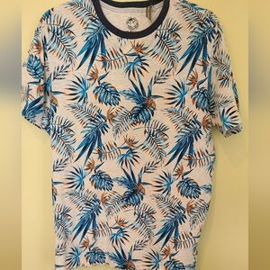 Free Planet Blue & Orange Tropical Print Short Sleeve Tee